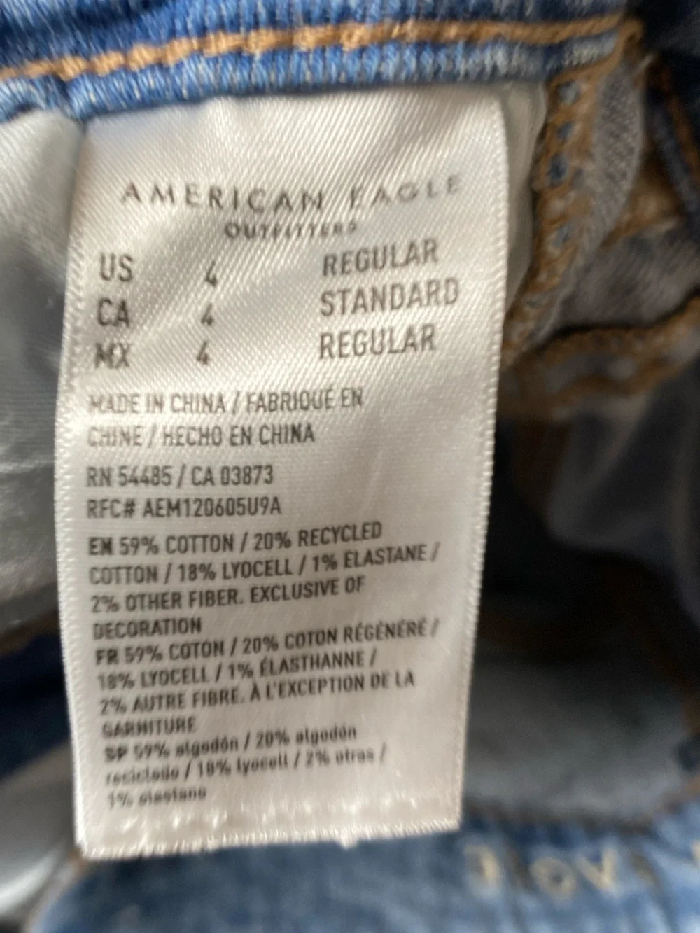 American Eagle Women’s Patchwork Stretch Low Rise Baggy Wide Leg Denim Jeans
